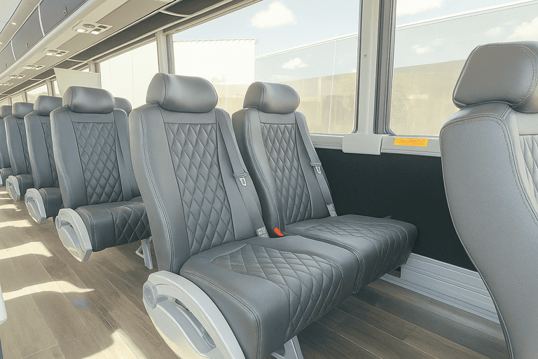 interior of Coach Bus Cleveland charter bus