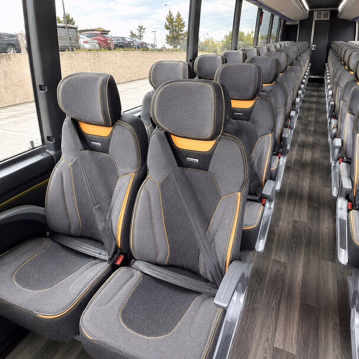 56 passenger charter bus interior