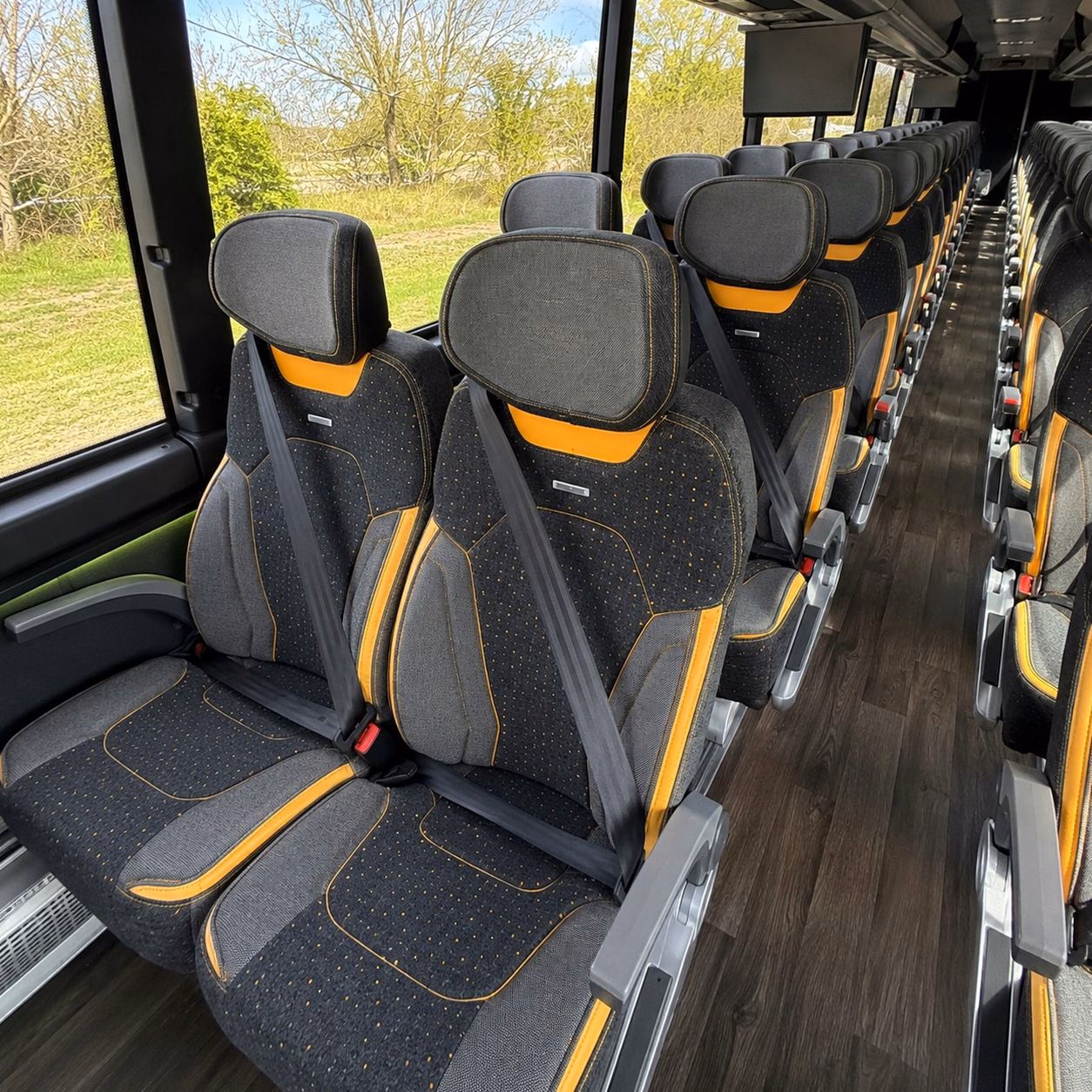 cleveland charter bus rental interior